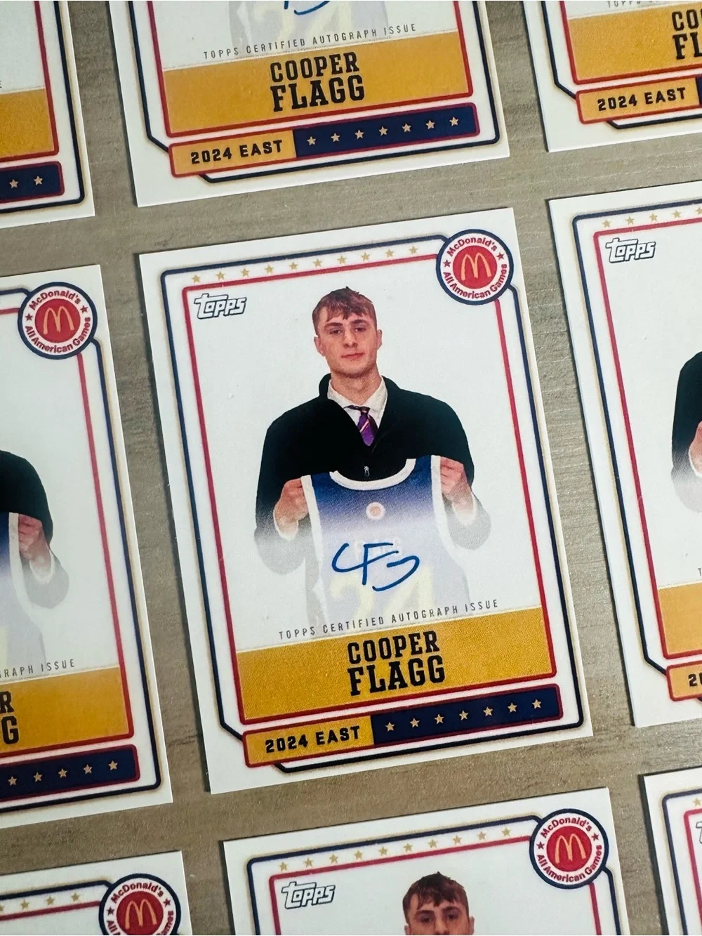 Cooper Flagg Lot of (9) Signed Rookie Topps McDonald’s Novelty Basketball Cards. - Picture 2 of 3